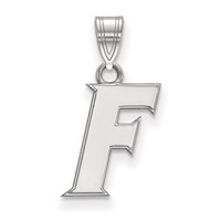 Sterling Silver Rhodium-plated LogoArt University of Florida Letter F Small Pendant view 1