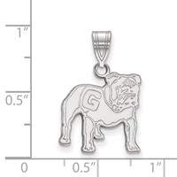 Sterling Silver Rhodium-plated LogoArt University of Georgia Bulldog Medium Pendant view 2