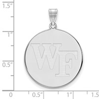 Sterling Silver Rhodium-plated LogoArt Wake Forest University W-f Extra Large Disc Pendant view 2