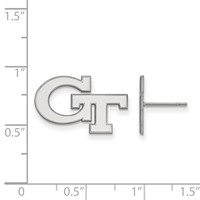 Sterling Silver Rhodium-plated LogoArt Georgia Institute of Technology G-t Small Post Earrings view 2