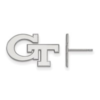 Sterling Silver Rhodium-plated LogoArt Georgia Institute of Technology G-t Small Post Earrings view 1