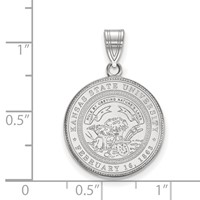 Sterling Silver Rhodium-plated LogoArt Kansas State University Large Crest Pendant view 2