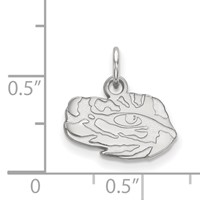 Sterling Silver Rhodium-plated LogoArt Louisiana State University Tiger Eye Extra Small Pendant view 2