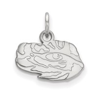 Sterling Silver Rhodium-plated LogoArt Louisiana State University Tiger Eye Extra Small Pendant view 1