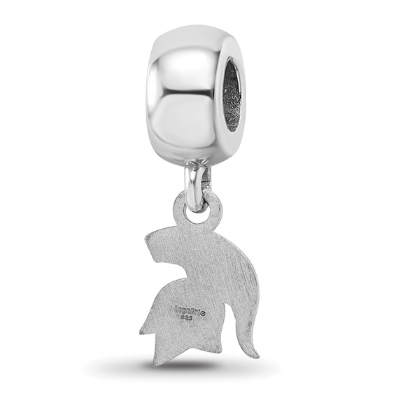 Sterling Silver Rhodium-plated LogoArt Michigan State University Spartan Extra Small Dangle Bead Charm