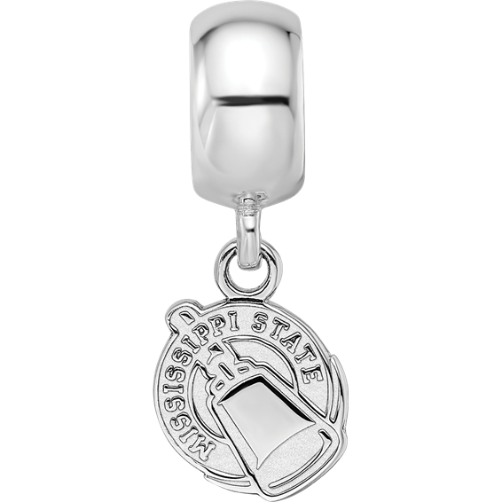 SS Rh-p LogoArt Mississippi State University XS Dangle Bead Charm