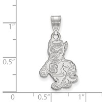 Sterling Silver Rhodium-plated LogoArt North Carolina State University Wolf Large Pendant view 2