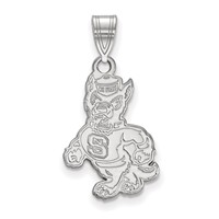 Sterling Silver Rhodium-plated LogoArt North Carolina State University Wolf Large Pendant view 1