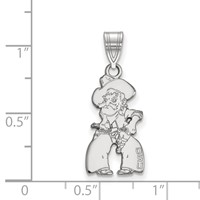 Sterling Silver Rhodium-plated LogoArt Oklahoma State University Cowboy Large Pendant view 2