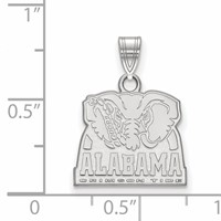 Sterling Silver Rhodium-plated LogoArt University of Alabama Elephant Small Pendant view 2
