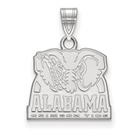Sterling Silver Rhodium-plated LogoArt University of Alabama Elephant Small Pendant view 1