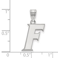 Sterling Silver Rhodium-plated LogoArt University of Florida Letter F Medium Pendant view 2