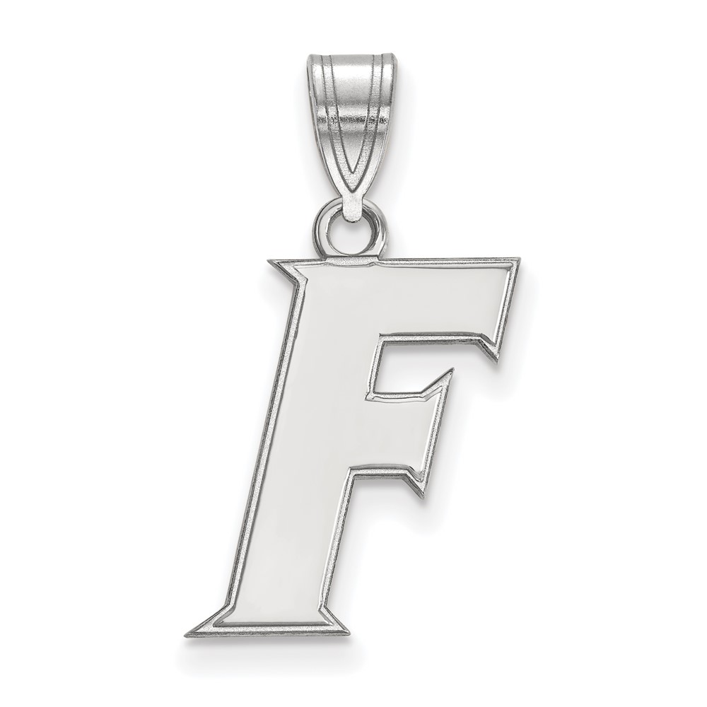 Sterling Silver Rhodium-plated LogoArt University of Florida Letter F Medium Pendant