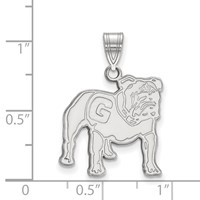 Sterling Silver Rhodium-plated LogoArt University of Georgia Bulldog Large Pendant view 2
