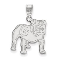 Sterling Silver Rhodium-plated LogoArt University of Georgia Bulldog Large Pendant view 1