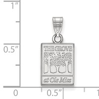 Sterling Silver Rhodium-plated LogoArt University of Mississippi the Grove At Ole Miss Small Pendant view 2