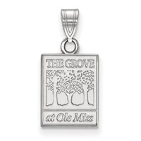 Sterling Silver Rhodium-plated LogoArt University of Mississippi the Grove At Ole Miss Small Pendant view 1