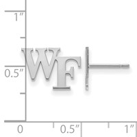 Sterling Silver Rhodium-plated LogoArt Wake Forest University W-f Extra Small Post Earrings view 2