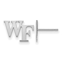 Sterling Silver Rhodium-plated LogoArt Wake Forest University W-f Extra Small Post Earrings view 1