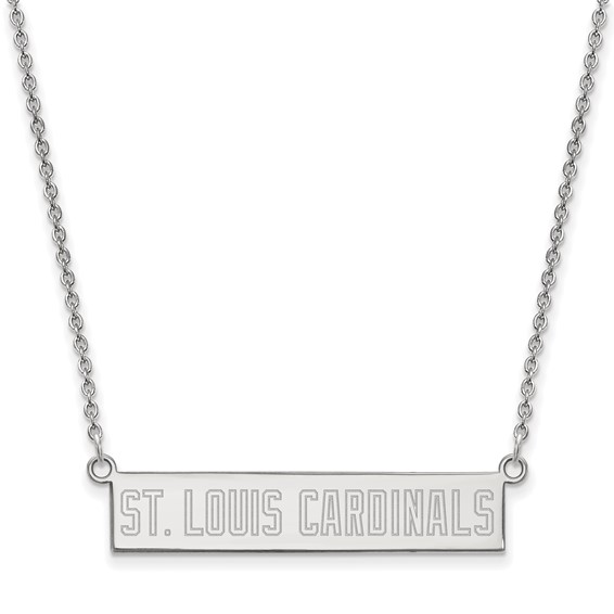 SS/Rh-p Major League Baseball LogoArt St. Louis Cardinals Bar Necklace