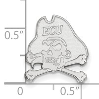 Sterling Silver Rhodium-plated LogoArt East Carolina University Pirate Lapel Pin view 3