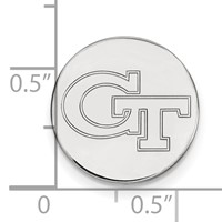Sterling Silver Rhodium-plated LogoArt Georgia Institute of Technology G-t Lapel Pin view 3