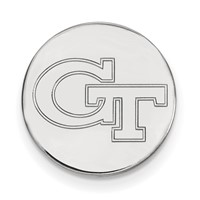 Sterling Silver Rhodium-plated LogoArt Georgia Institute of Technology G-t Lapel Pin view 1