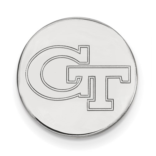 Sterling Silver Rhodium-plated LogoArt Georgia Institute of Technology G-t Lapel Pin