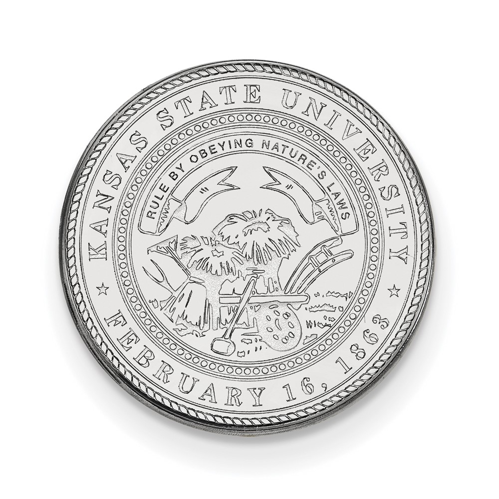 Sterling Silver Rhodium-plated LogoArt Kansas State University Crest Lapel Pin