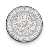Sterling Silver Rhodium-plated LogoArt Kansas State University Crest Lapel Pin view 1