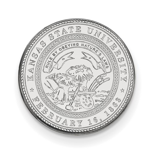 Sterling Silver Rhodium-plated LogoArt Kansas State University Crest Lapel Pin