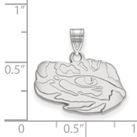 Sterling Silver Rhodium-plated LogoArt Louisiana State University Tiger Eye Small Pendant view 2