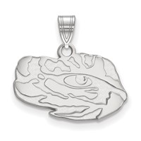 Sterling Silver Rhodium-plated LogoArt Louisiana State University Tiger Eye Small Pendant view 1
