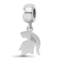 Sterling Silver Rhodium-plated LogoArt Michigan State University Spartan Small Dangle Bead Charm view 5