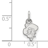 Sterling Silver Rhodium-plated LogoArt Oklahoma State University Cowboy Extra Small Pendant view 2