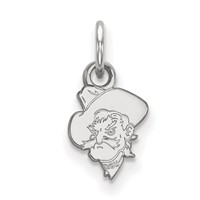 Sterling Silver Rhodium-plated LogoArt Oklahoma State University Cowboy Extra Small Pendant view 1