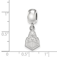 Sterling Silver Rhodium-plated LogoArt Purdue University Boilermakers Train Logo Small Dangle Bead Charm view 3