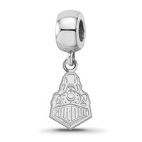 Sterling Silver Rhodium-plated LogoArt Purdue University Boilermakers Train Logo Small Dangle Bead Charm view 1