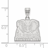 Sterling Silver Rhodium-plated LogoArt University of Alabama Elephant Medium Pendant view 2