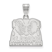 Sterling Silver Rhodium-plated LogoArt University of Alabama Elephant Medium Pendant view 1