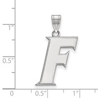 Sterling Silver Rhodium-plated LogoArt University of Florida Letter F Large Pendant view 2