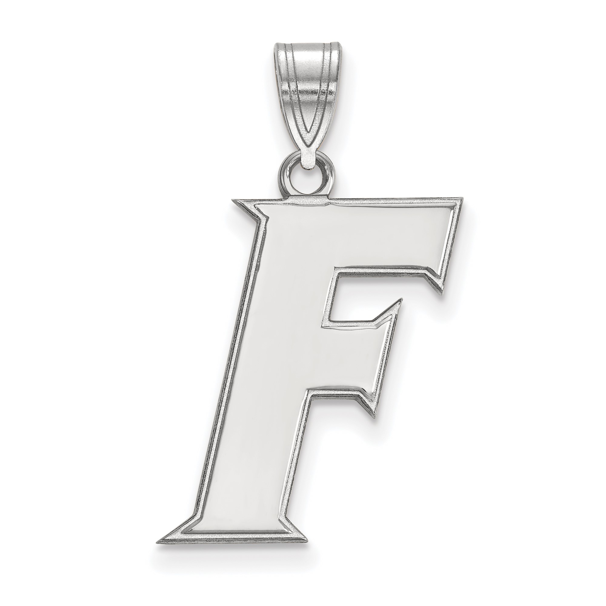 LogoArt University of Florida Letter F Large Pendant Sterling/Gold