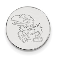 Sterling Silver Rhodium-plated LogoArt University of Kansas Jayhawk Lapel Pin view 1