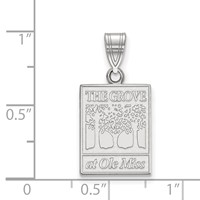 Sterling Silver Rhodium-plated LogoArt University of Mississippi the Grove At Ole Miss Medium Pendant view 2