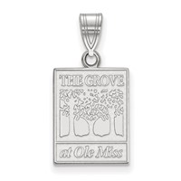 Sterling Silver Rhodium-plated LogoArt University of Mississippi the Grove At Ole Miss Medium Pendant view 1