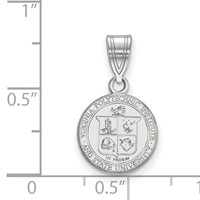 Sterling Silver Rhodium-plated LogoArt Virginia Tech Small Crest Pendant view 2