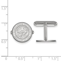 Sterling Silver Rhodium-plated LogoArt Kansas State University Crest Cuff Links view 2