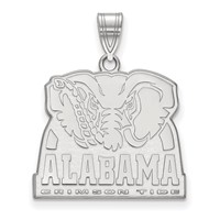 Sterling Silver Rhodium-plated LogoArt University of Alabama Elephant Large Pendant view 1