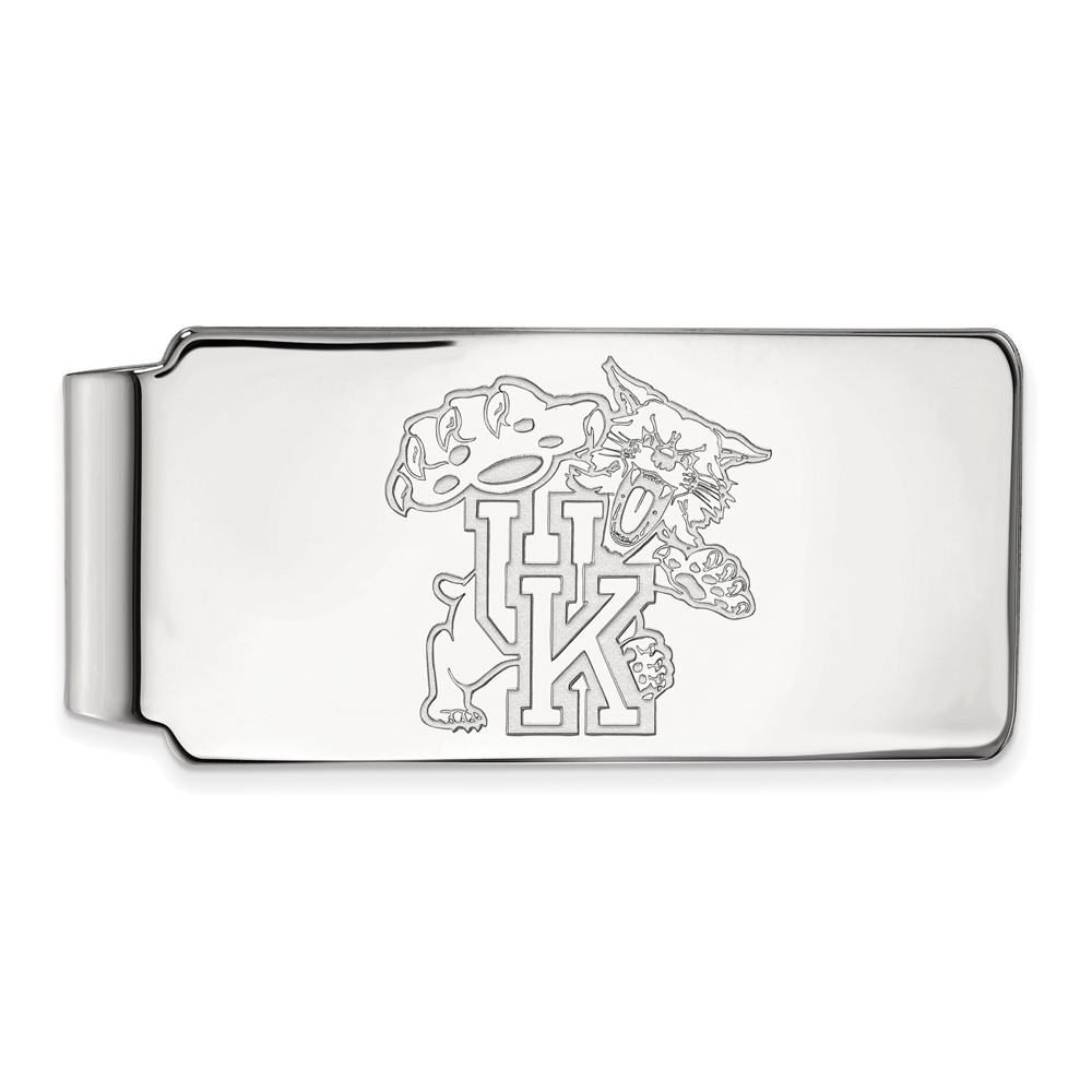 Sterling Silver Rhodium-plated LogoArt University of Kentucky U-k Wildcat Money Clip