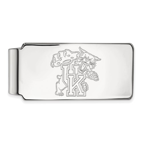 Sterling Silver Rhodium-plated LogoArt University of Kentucky U-k Wildcat Money Clip